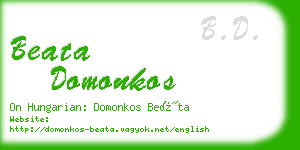 beata domonkos business card